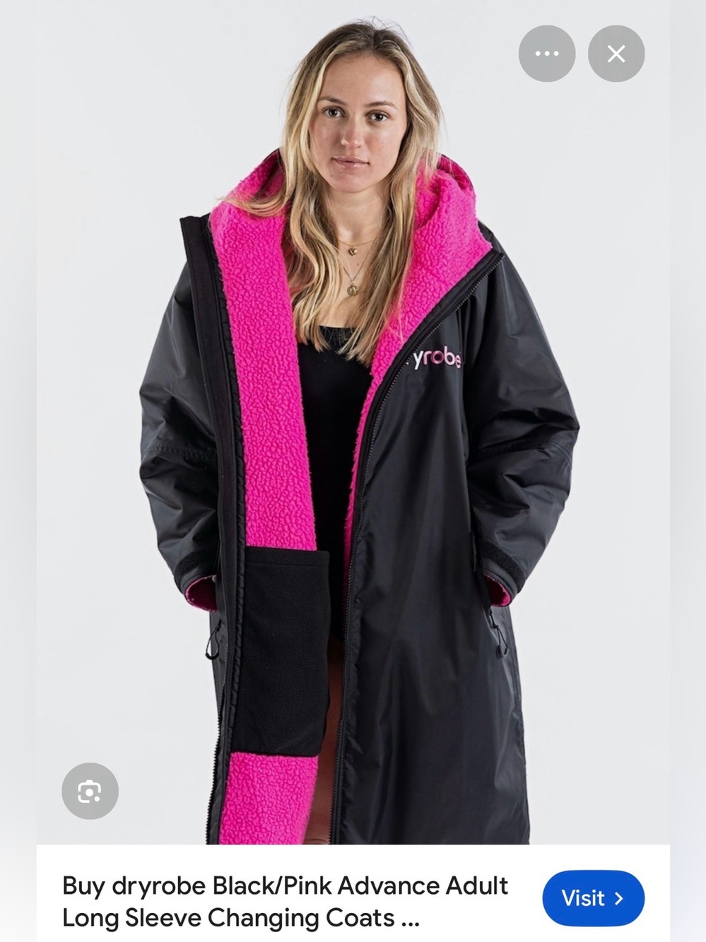 Long Black Puffer Coat with Pink Sherpa Lining